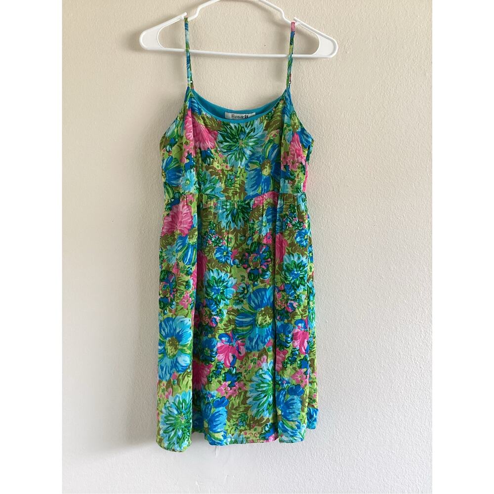 Forever 21 Floral Slip Dress Women Medium Tropical Boho Sundress